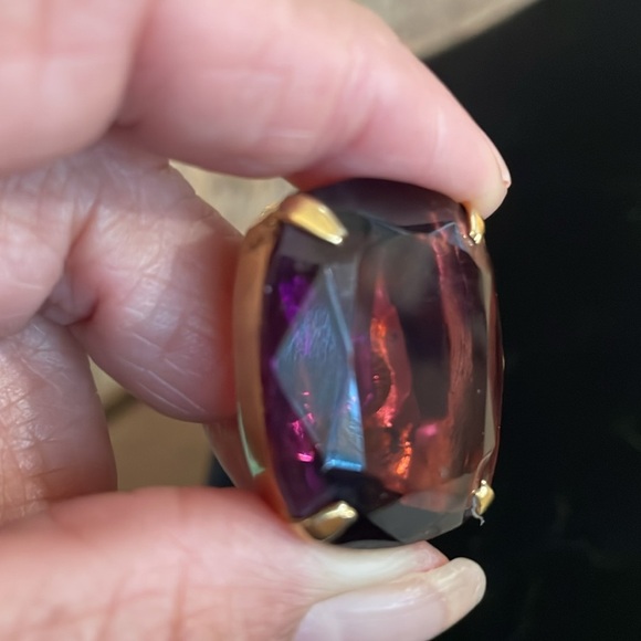 Vintage garnet glass bangle and earrings Jewelry Set - Picture 7 of 7